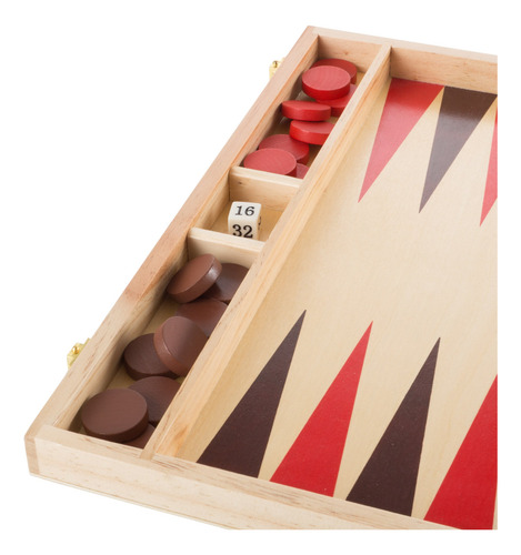 Juego De Mesa Backgammon Madera Con Tabla Plegable Y Accesor