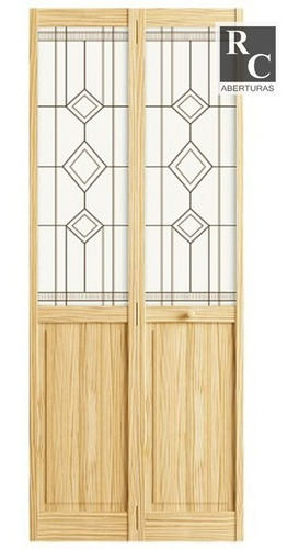 Imagen 1 de 10 de Plegable 2 Hojas Madera Vidriada 76 X 204 A 206 Alto