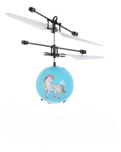 Mini Drone Esfera Volador Con Sensor Luz Led Color Unicornio
