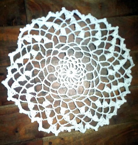 Carpeta Mantel Crochet - 50 Cm De Diametro Blanca