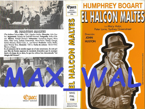 El Halcon Maltes Vhs Humphrey Bogart John Huston Vhs Nuevo