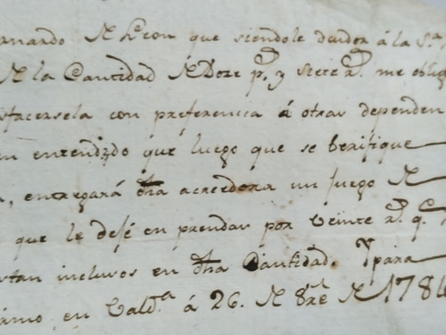 Documentó Antiguo 1784 (Usado)