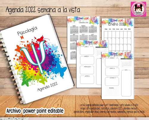 Agenda 2022 Psicologa Kit Imprimible 162 Paginas Editable