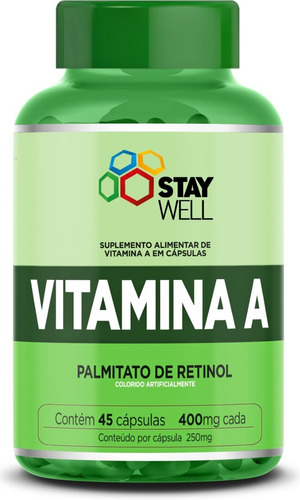 Vitamina A 600mcg - Stay Well - 45 Cápsulas Sabor Sem sabor