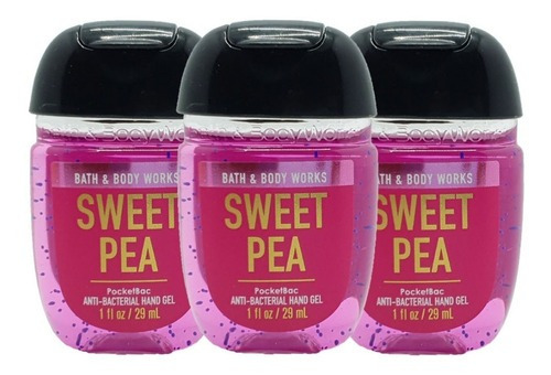  Alcohol gel con fragancia Bath & Body Works Gel Antibacterial de Bolsillo fragancia a sweet pea 29 ml 29 g pack x 3