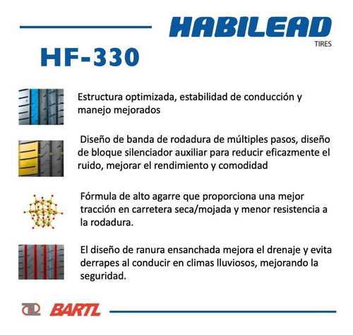 Cubierta 205/45/17 X4 Runflat Habilead Hf330 88 W Xl