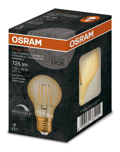 Imagen 4 de 8 de Colgante Pendulum Bronce + Led Osram Vintage Bulbo Dim 7w