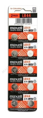 Maxell LR44 A76 Botón - Pack - 10