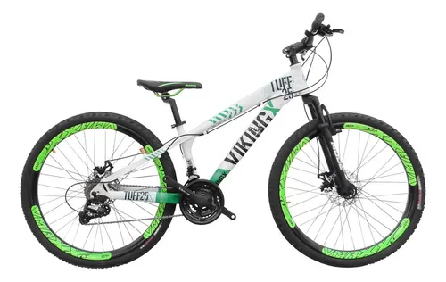 comprar Bicicleta Viking X25 Para Grau Aro 26 Freio Disco 21v Cor Branco\u002Fverde