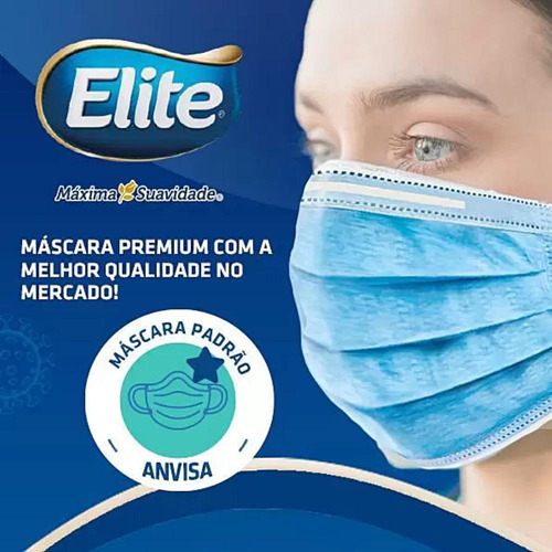 Imagem 5 de 6 de Máscara De Proteção Cirúrgica Orelha Elastica 50 Unidades