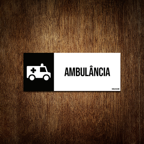 Placa Setor Ícone - Ambulância 23x9