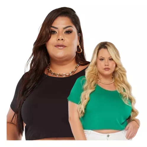 Kit 2 Tops Plus Size Reforçado Cropped Super Sustentação Xxg