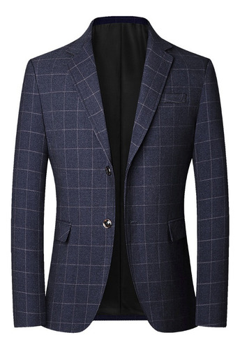 Saco Blazer Hombre A Cuadros Casual Moda Confort Slim Fit