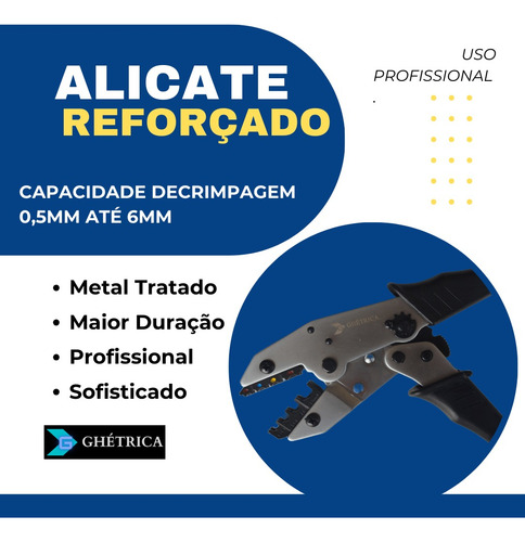 Alicate Catraca Crimpar Terminal Pré-isolado 0,25 Até 6,0mm²