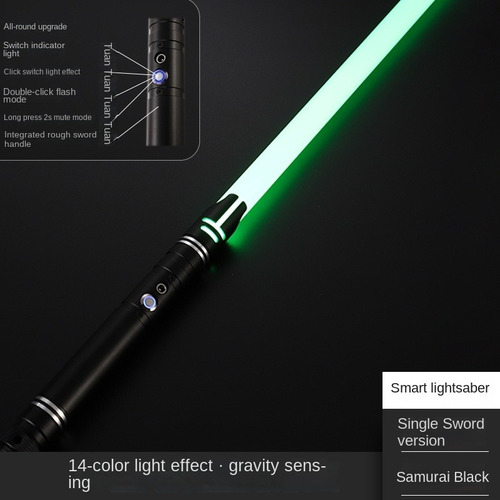 Espada Láser Metal Para Combate Led Carga Usb 14 Colores
