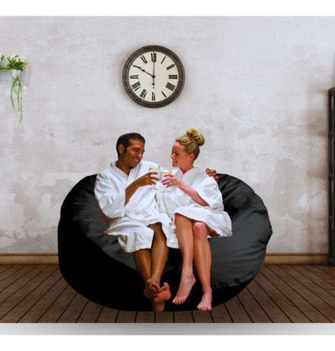 Puff Pera Casal Vazio C/ 2 Lugares Gigante Conforto Quarto Cor Azul
