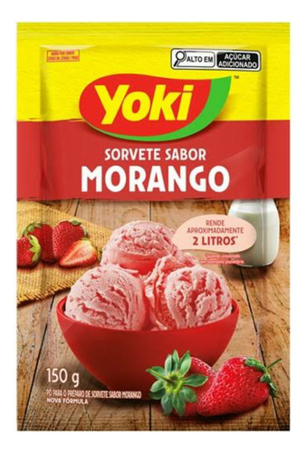 Pó Para O Preparo De Sorvete Yoki Morango 150g