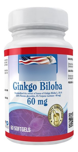 Ginkgo Biloba 60mg 60 Softgels - Unidad a $667