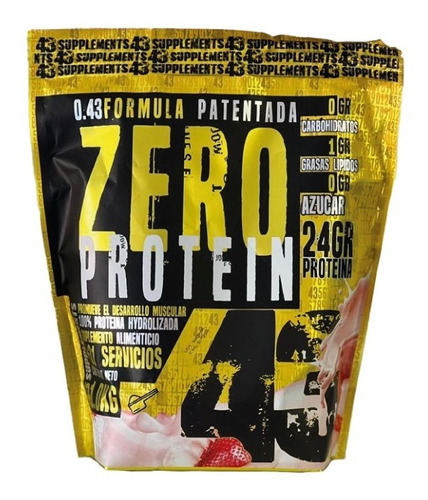 Suplemento en polvo 43 Supplements  Proteína Zero sabor fresa en sachet de 1kg