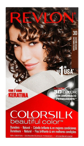 Tinte Para Cabello Colorsilk Color 30 Castaño Oscuro