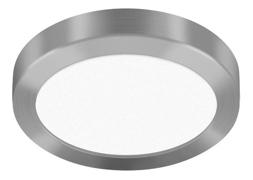 Plafon Led 18w Blanco Calido 3000k Redondo Acero Platil