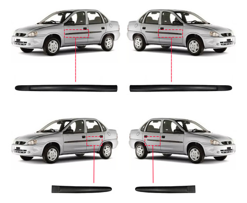 Juego Kit Molduras De Puerta Corsa 4/5 Puertas 2008 2009