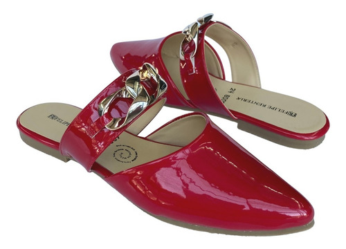 Imagen 3 de 10 de Zapato Flat Dama Felipe Rentería Moda Puntal Cadena