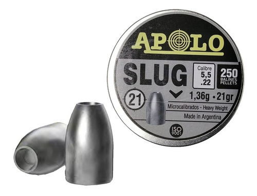 Chumbos Apolo Slug Punta Hueca Hollow Point 5.5mm 21gr Caza