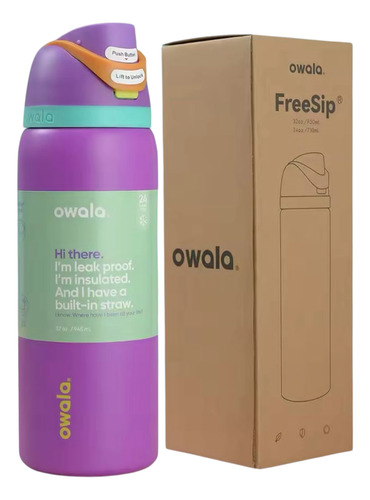 Owala Freesip 32oz 946ml Termo Acero Inoxidable Rosa Claro Lila