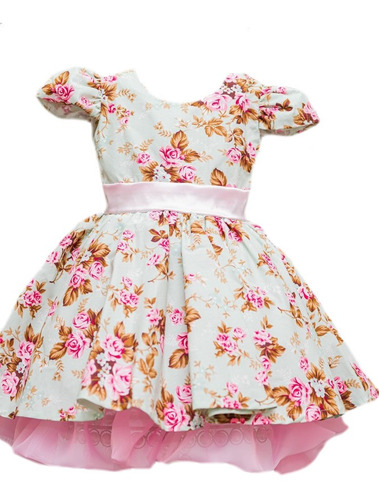 Vestido Infantil Com Laço Nas Costas