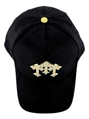 Gorra Barbas Chrome Gold Era Caps Hats Brillo Cla Piedras Negro Único