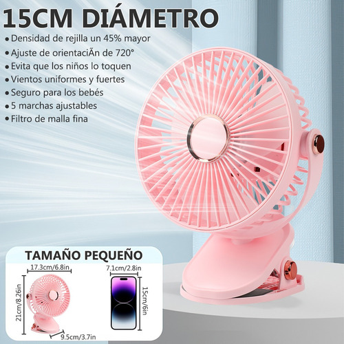 Sa De Ventilador De Escritorio Con Luz 5 Velocidades