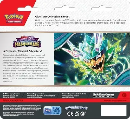 Pokémon Tcg Twilight Masquerade Booster Com 10 Cartas Inglês