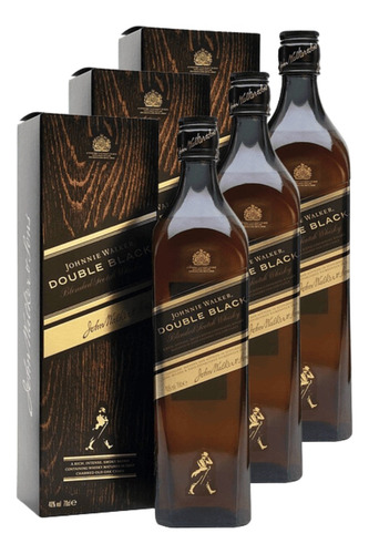 Whisky Johnnie Walker Double Black 750 Ml Pack 3