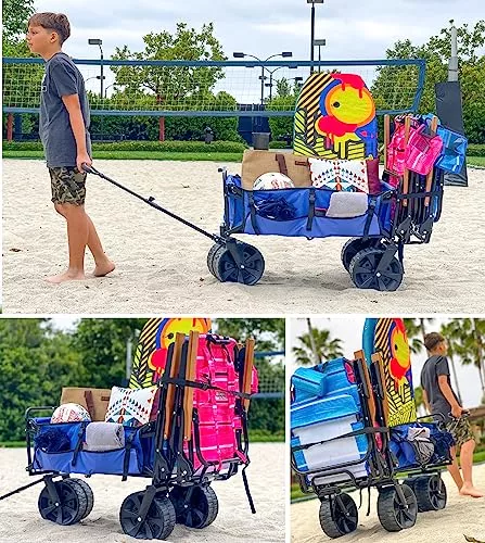 Beach Wagon Folding With Large Sand Wheels