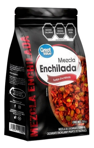 2 Pza Cacahuates Great Value Mezcla Enchilada Surtido 750 G