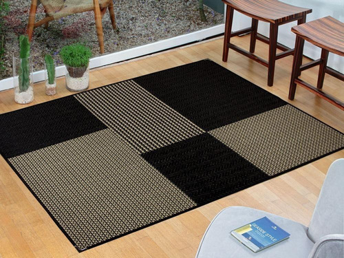 Tapete Sisal Preto S-582, Rico Em Detalhes De 2,00x2,50mts