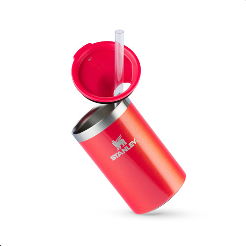 Enfriador térmico para latas Stanley con pajita, 296 ml, color rojo