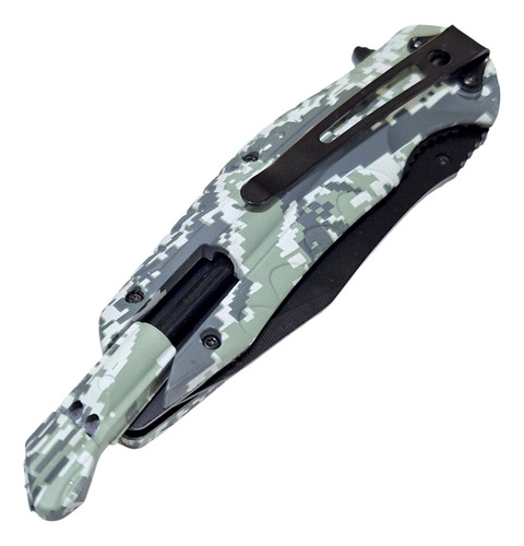 Navaja Tactica Gb L018 Semi Automática Acero Inox Pedernal Color Camuflado Claro