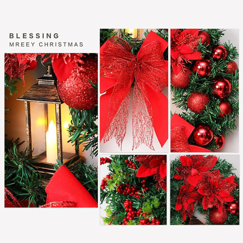 Zj Promoção De Grinalda De Porta De Natal Com Decoração De