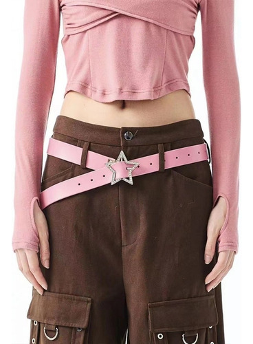 (bk) Cinturón Vaquero Estilo Y2k Cintura Vintage Con Hebilla