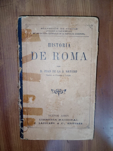Libro Historia De Roma Juan Artero Tapa Dura
