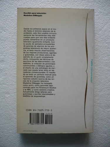 Madeline Dimaggio - Escribir Para Televisión (Usado)