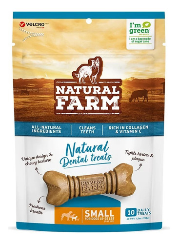 Snack Natural Farm Dental Treats P/ Cães Porte Pequeno 210g