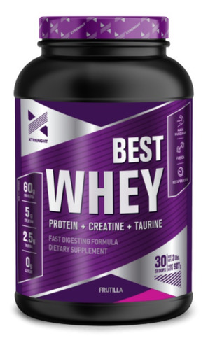 Imagen 1 de 1 de Suplemento en polvo Xtrenght Nutrition Best Whey proteínas sabor best whey frutilla en pote de 907g