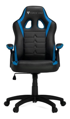 Cadeira Gamer Force One Essential Series Preta E Azul Material do estofamento Couro sintético