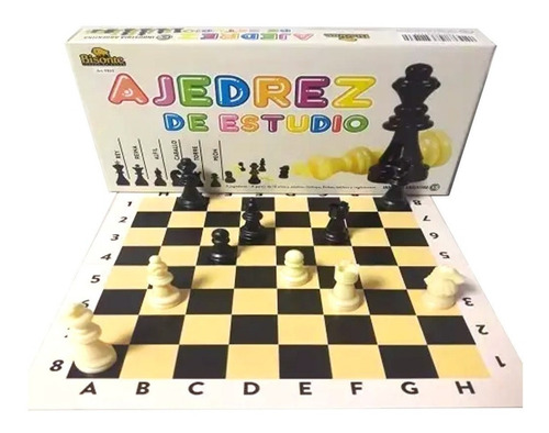 Juego Ajedrez De Estudio Aprendizaje Bisonte C/tablero 26 Cm