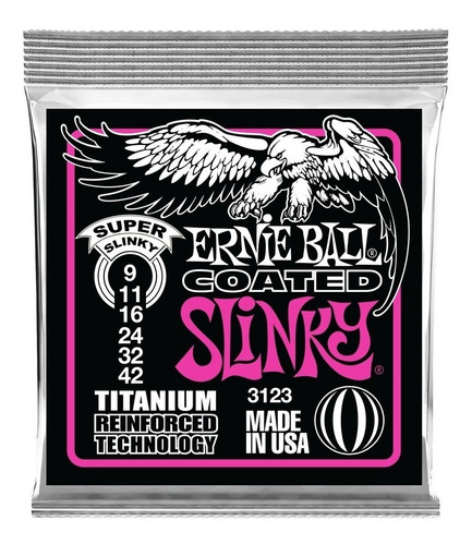 Encordoamento Ernie Ball Super Coated  9 42 Titanium 3123