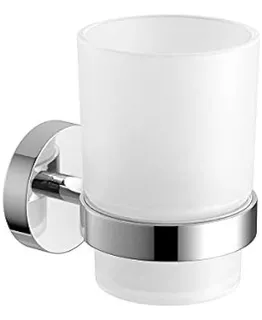 Wallmounted Toothbrush Holder With Frosted Glass Cup