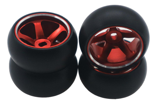 Neumáticos De Rueda De Metal Para Coche Rc Rojo 25x11 Mm